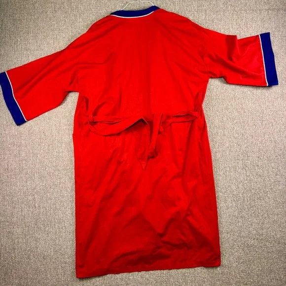 Christian Dior‎ Robe Red Blue White Logo Men's Size XL Bathrobe Loungewear - Picture 3 of 12